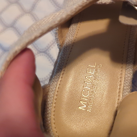 Michael Kors zip up platform wedge espadrilles size 7.5 - Picture 3 of 5